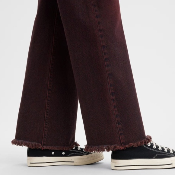 NWT Levi's Ribcage Wide Leg Jeans in Cherry Cordial Red - size 24 x 30 - Picture 5 of 7